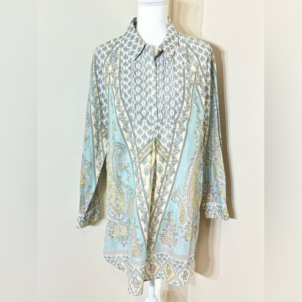 SOFT SURROUNDINGS Tabitha Tunic
Paisley Sky Cotton Voile Size Large